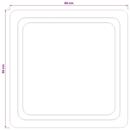 LED Badrumsspegel med spegel Transparent 60 x 60 cm härdat glas