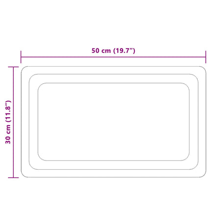LED Badrumsspegel med spegel Transparent 50 x 30 cm härdat glas