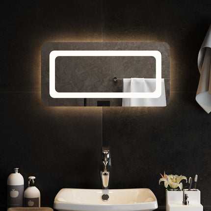 LED Badrumsspegel med spegel Transparent 60 x 30 cm härdat glas