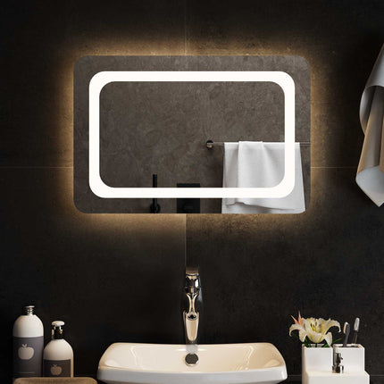 LED Badrumsspegel med spegel Transparent 60 x 40 cm härdat glas