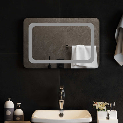 LED Badrumsspegel med spegel Transparent 60 x 40 cm härdat glas
