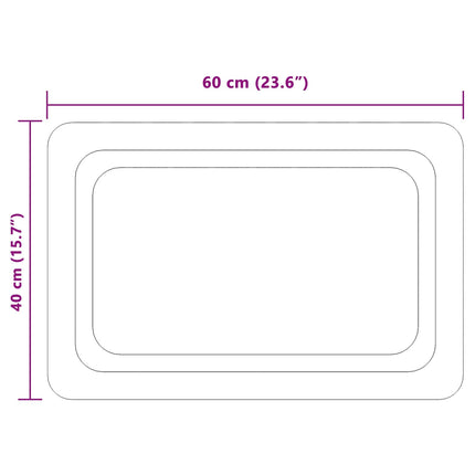 LED Badrumsspegel med spegel Transparent 60 x 40 cm härdat glas