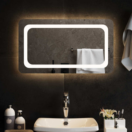 LED Badrumsspegel med spegel Transparent 70 x 40 cm härdat glas