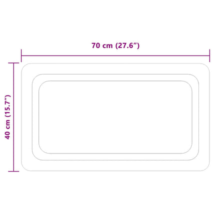 LED Badrumsspegel med spegel Transparent 70 x 40 cm härdat glas
