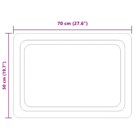 LED Badrumsspegel med spegel Transparent 70 x 50 cm härdat glas