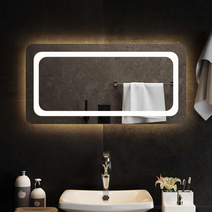 LED Badrumsspegel med spegel Transparent 80 x 40 cm härdat glas