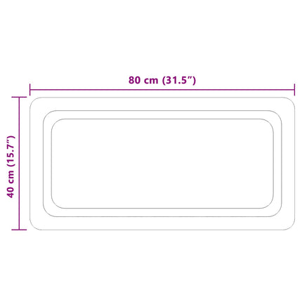 LED Badrumsspegel med spegel Transparent 80 x 40 cm härdat glas