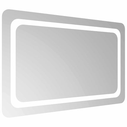 LED Badrumsspegel med spegel Transparent 80 x 50 cm härdat glas