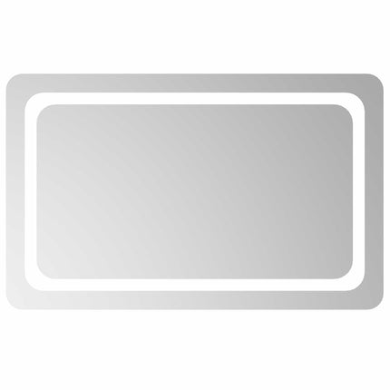 LED Badrumsspegel med spegel Transparent 80 x 50 cm härdat glas
