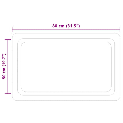 LED Badrumsspegel med spegel Transparent 80 x 50 cm härdat glas