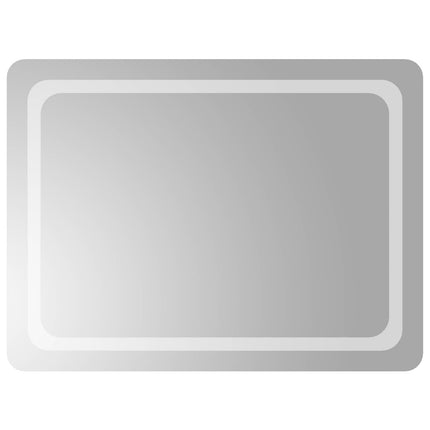 LED Badrumsspegel med spegel Transparent 80 x 60 cm härdat glas