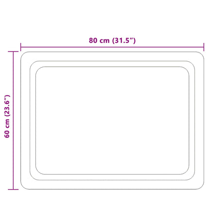 LED Badrumsspegel med spegel Transparent 80 x 60 cm härdat glas