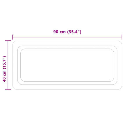 LED Badrumsspegel med spegel Transparent 90 x 40 cm härdat glas