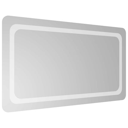 LED Badrumsspegel med spegel Transparent 90 x 50 cm härdat glas