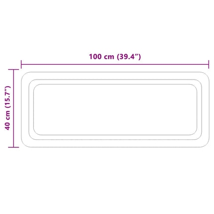 LED Badrumsspegel Transparent 100 x 40 cm härdat glas