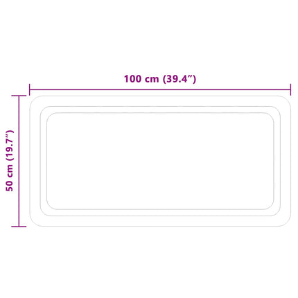 LED Badrumsspegel Transparent 100 x 50 cm härdat glas