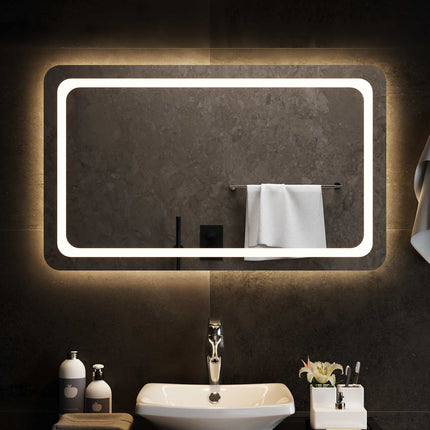 LED Badrumsspegel Transparent 100 x 60 cm härdat glas