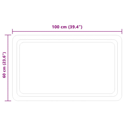 LED Badrumsspegel Transparent 100 x 60 cm härdat glas