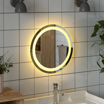 LED Badrumsspegel med spegel Transparent Ø 40 cm härdat glas
