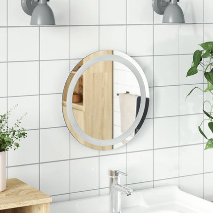LED Badrumsspegel med spegel Transparent Ø 40 cm härdat glas