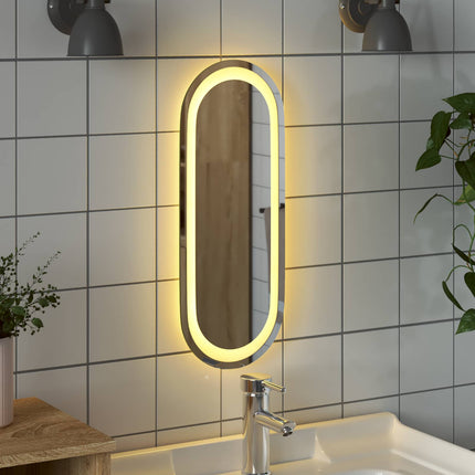 LED Badrumsspegel med spegel Transparent 40 x 15 cm härdat glas