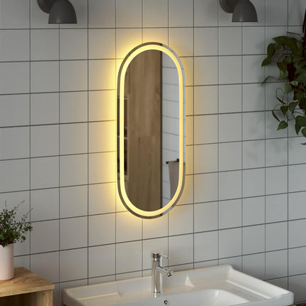 LED Badrumsspegel med spegel Transparent 80 x 35 cm härdat glas