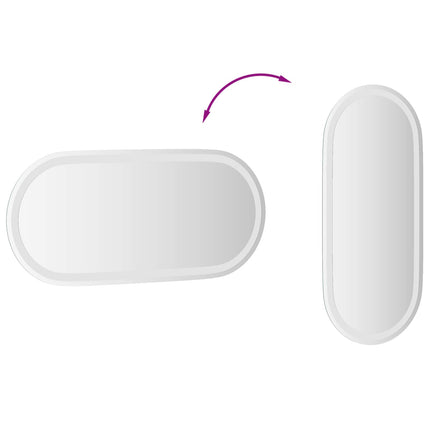 LED Badrumsspegel med spegel Transparent 80 x 35 cm härdat glas