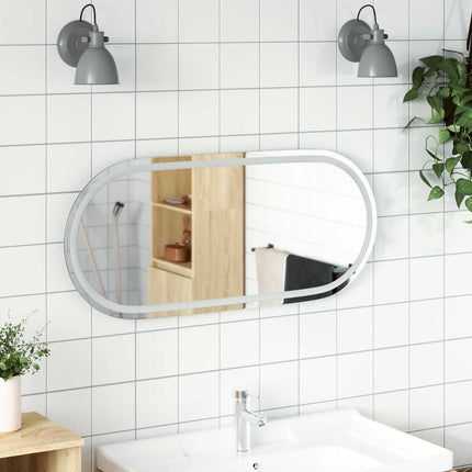 LED Badrumsspegel Transparent 100 x 45 cm härdat glas