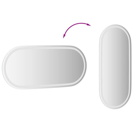 LED Badrumsspegel Transparent 100 x 45 cm härdat glas
