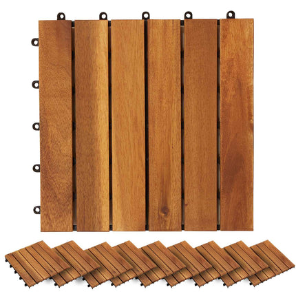 Terrassplattor 20 pcs Brun 30 x 30 cm Akacia Hårdträ