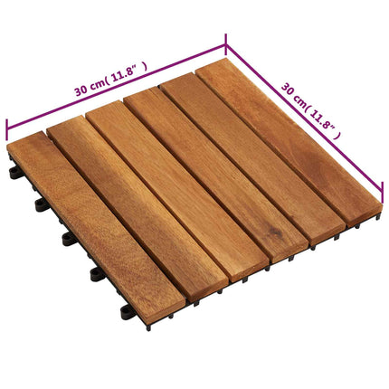 Terrassplattor 20 pcs Brun 30 x 30 cm Akacia Hårdträ
