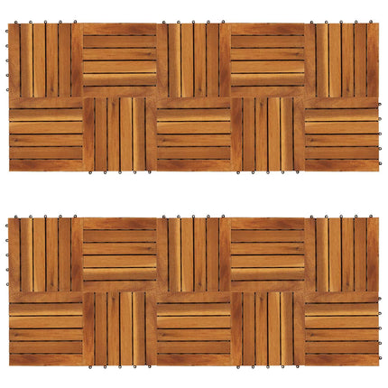 Terrassplattor 20 pcs Brun 30 x 30 cm Akacia Hårdträ
