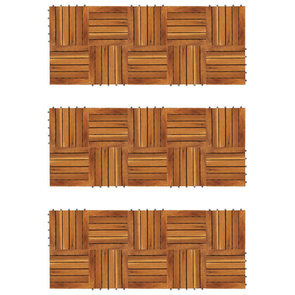 Terrassplattor 30 pcs Brun 30 x 30 cm Akacia Hårdträ