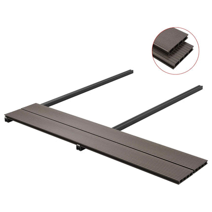 Däckbräda 24 pcs Mörkbrun WPC
