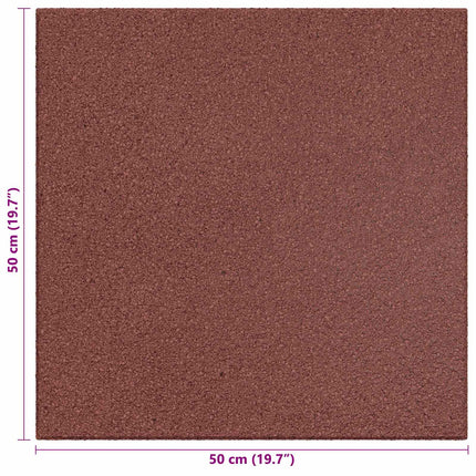 Fallskyddsplattor 12 pcs Röd 50 x 50 cm Gummi