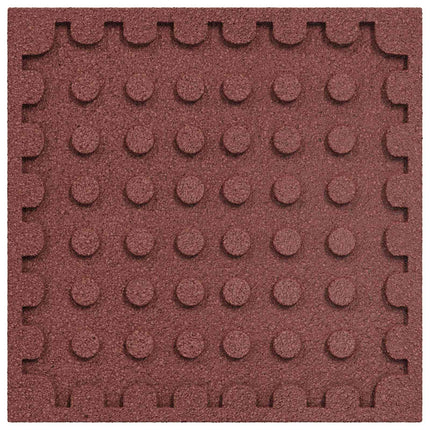 Fallskyddsplattor 18 pcs Röd 50 x 50 cm Gummi