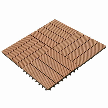 Terrassplattor 22 pcs Brun 30 x 30 cm WPC