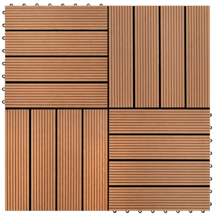 Terrassplattor 22 pcs Brun 30 x 30 cm WPC