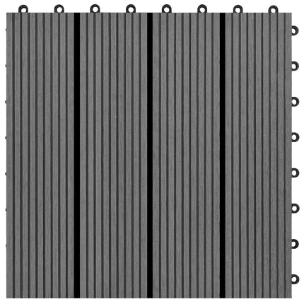 Terrassplattor 22 pcs Grå 30 x 30 cm WPC