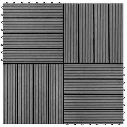 Terrassplattor 22 pcs Grå 30 x 30 cm WPC