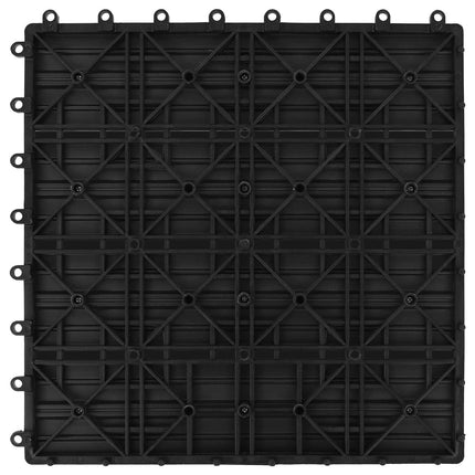 Terrassplattor 22 pcs Svart 30 x 30 cm WPC