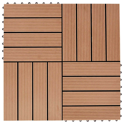 Terrassplattor 22 pcs Teak 30 x 30 cm WPC