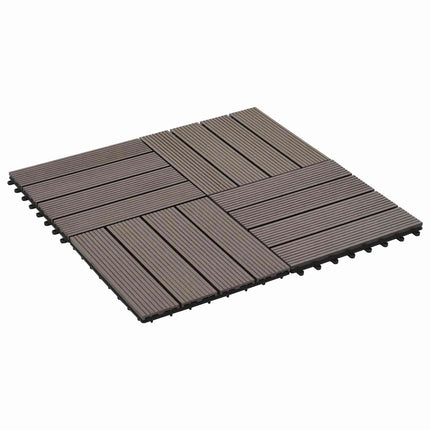 Terrassplattor 22 pcs Mörkbrun 30 x 30 cm WPC