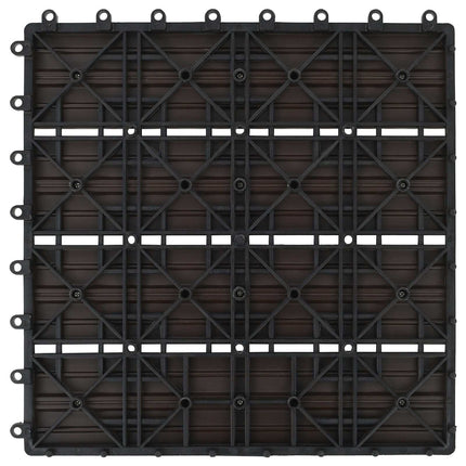 Terrassplattor 22 pcs Mörkbrun 30 x 30 cm WPC