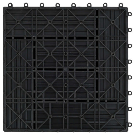 Terrassplattor 22 pcs Svart 30 x 30 cm WPC