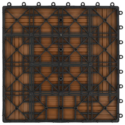 Terrassplattor 22 pcs Teak 30 x 30 cm WPC