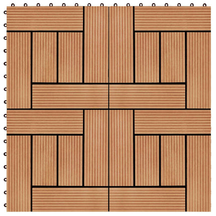Terrassplattor 22 pcs Teak 30 x 30 cm WPC