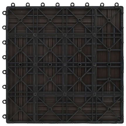 Terrassplattor 22 pcs Mörkbrun 30 x 30 cm WPC
