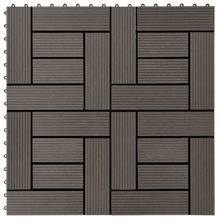 Terrassplattor 22 pcs Mörkbrun 30 x 30 cm WPC