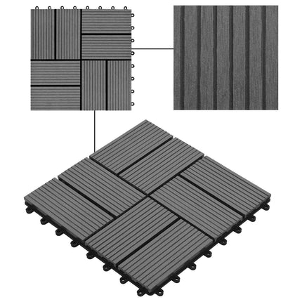 Terrassplattor 22 pcs Grå 30 x 30 cm WPC